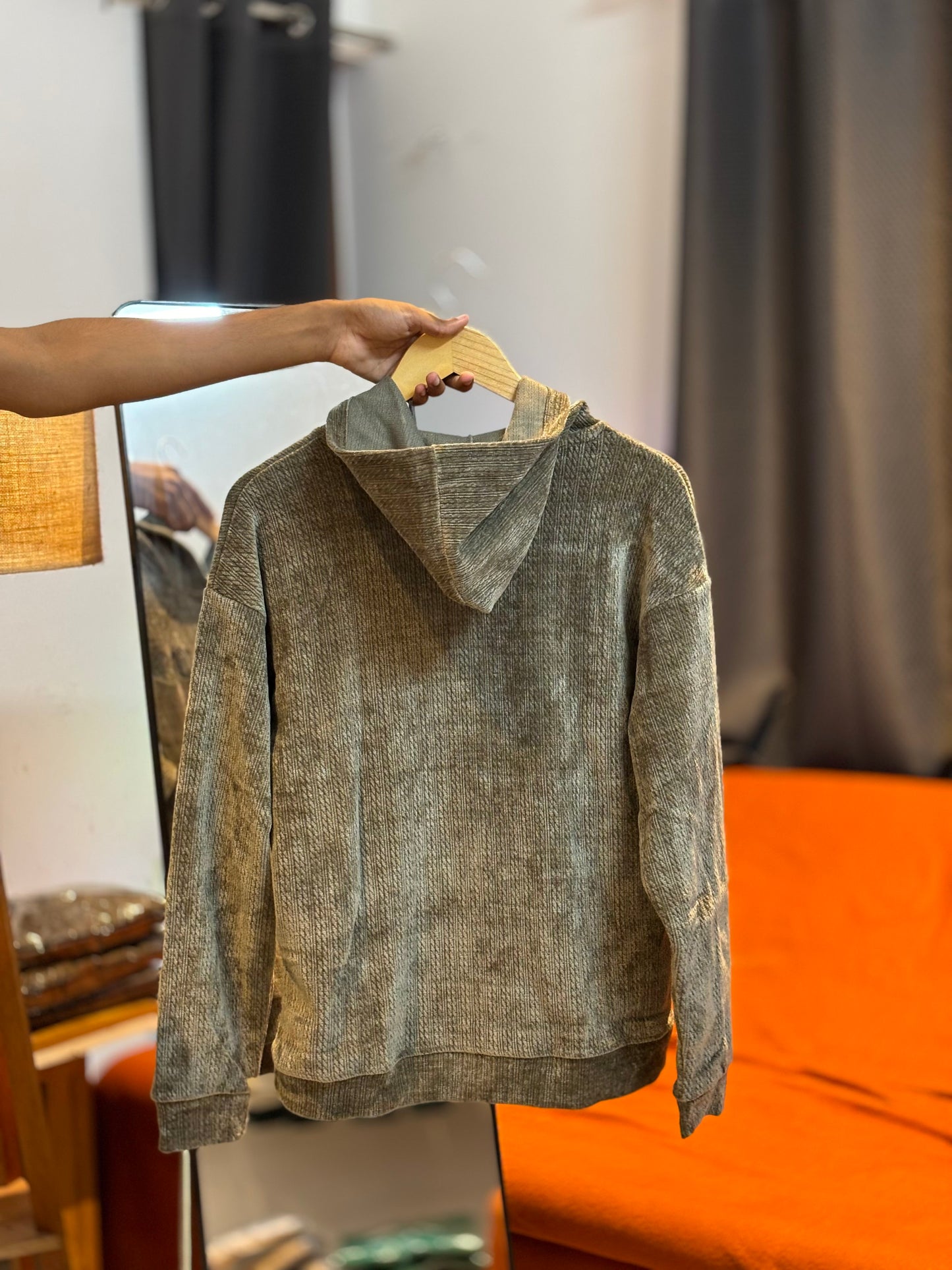Imported Zipper Hoodie - Taupe Gray